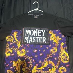 Money Master Black and Purple Short Sleeve Tee